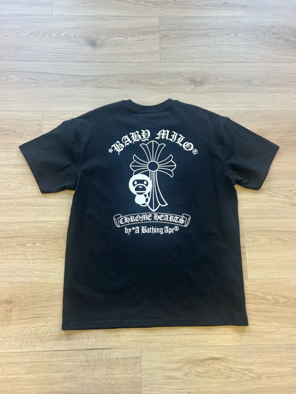 Bape Black BABY MILO Short Sleeve Tee with White Graphic